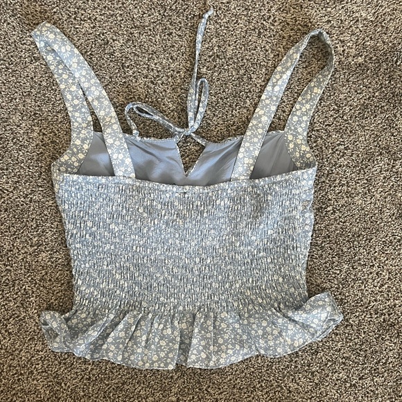 Pepped For Florals Gauze Top~Pastel Blue - Picture 6 of 9